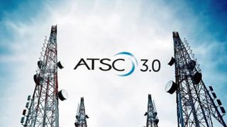 ATSC 3.0 branding over broadcasting towers