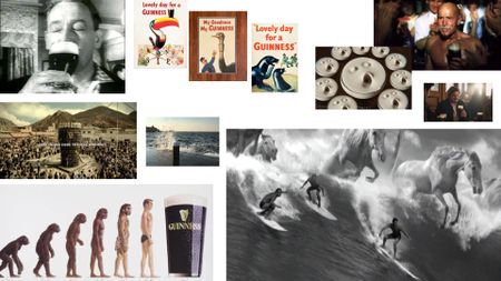 Selection of Guinness ads throughout the ages