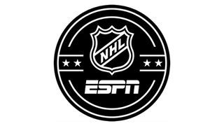 NHL and ESPN logos on a black circle