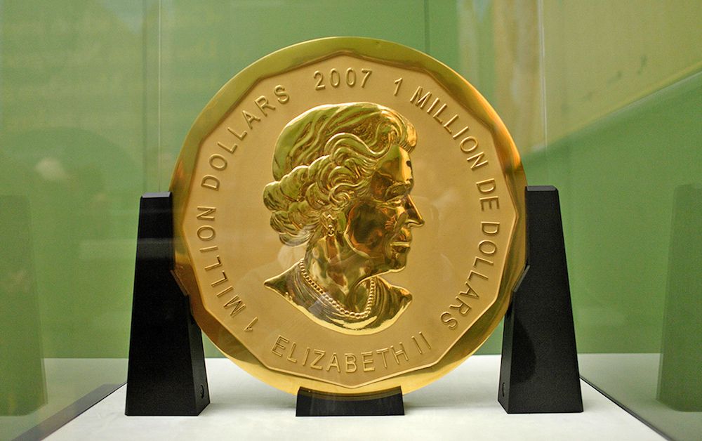 The &quot;Big Maple Leaf&quot; is a massive gold coin that weighs 221 pounds (100 kilograms).