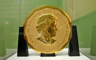 The "Big Maple Leaf" is a massive gold coin that weighs 221 pounds (100 kilograms).