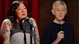 Margaret Cho speaks on PsyCHO, while Ellen DeGeneres speaks on For Your Approval