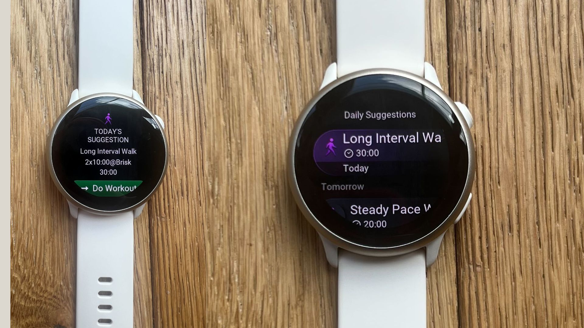 Grace Walsh's Garmin Vivoactive 6 sitting on wooden table