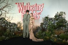 Margot Robbie and Jacob Elordi at premiere for "Wuthering Heights"