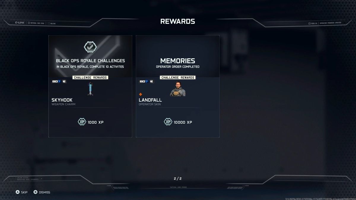 Completing the steps for the Memories Operator Order in Call of Duty: Warzone Black Ops Royale