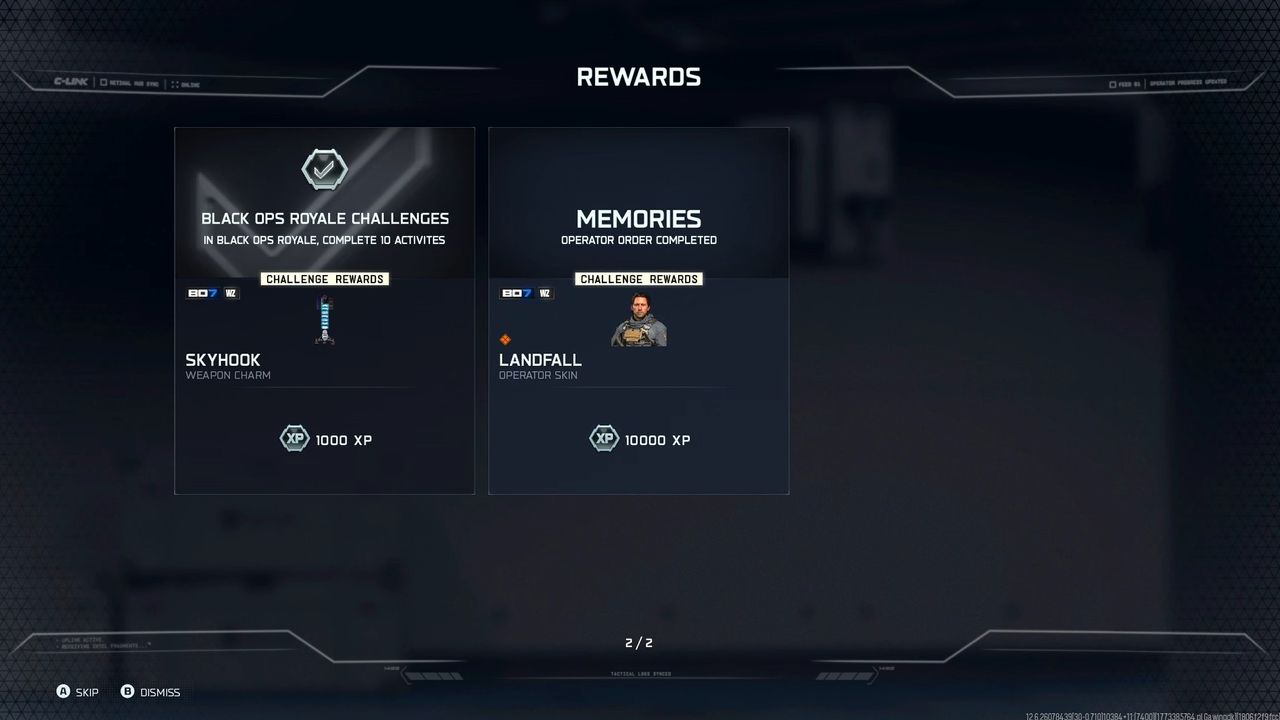 Completing the steps for the Memories Operator Order in Call of Duty: Warzone Black Ops Royale