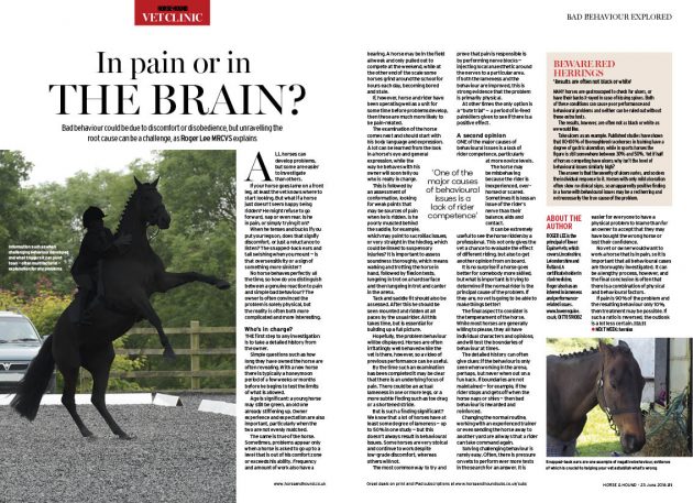 H&amp;amp;H 23 June vet - bad behaviour