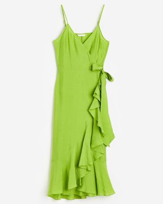 H&M Flounce-Trimmed Wrap Dress