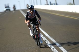 Adam Yates (UAE Team Emirates) on the Jebel Hafeet climb at the UAE Tour
