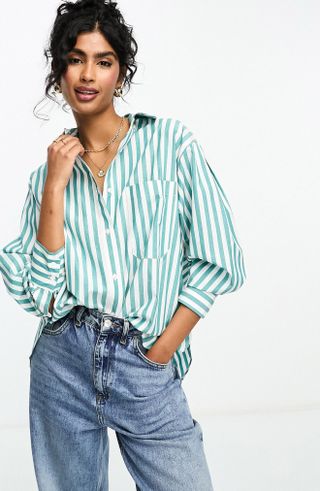 Stripe Oxford Button-Up Shirt