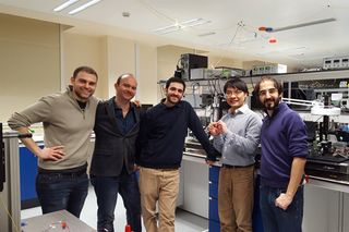 The Bristol research team: Left to Right, Dr. Raffaele Santagati, Dr. Sebastian Knauer, Mr. Stefano Paesani, Dr. Jianwei Wang, Mr. Antonio A. Gentile