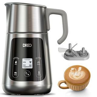 Dreo All-In-1 Milk Frother, Automatic Foam Maker for Latte Art-Level Microfoam and Hot/cold Coffee, 27oz/800ml Electric Milk Warmer With 30+ Drinks, Dishwasher Safe, Dairy/plant-Based Milk