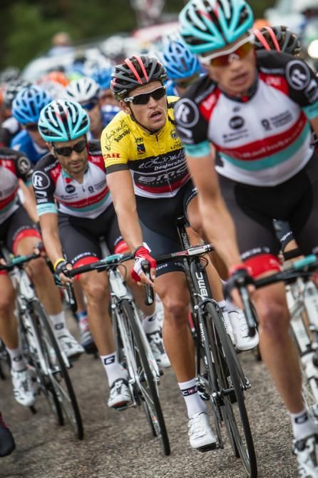 Race leader Greg Van Avermaet (BMC) stayed near the front on today's stage