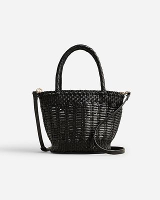 Small Open-Weave Bag in Leather