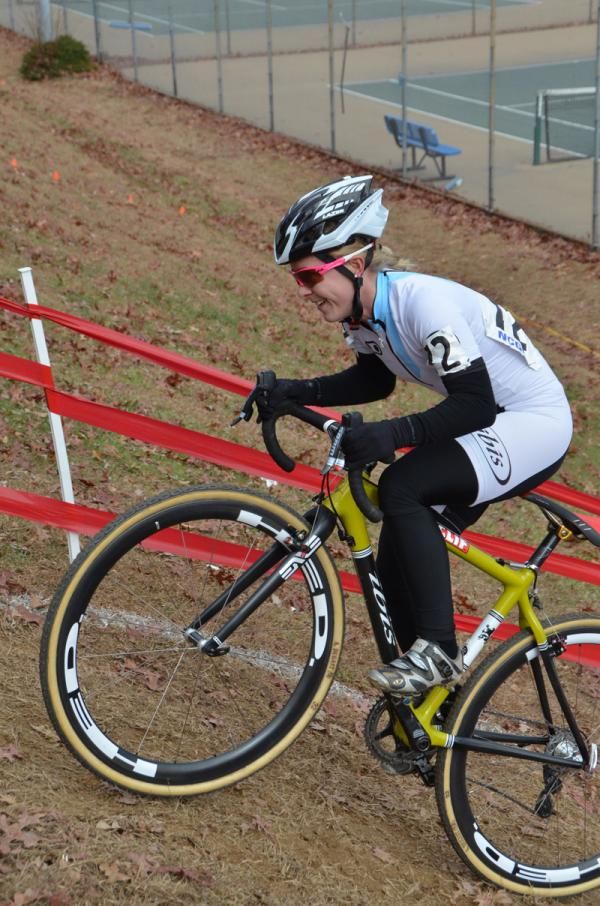 Chole Forsman (Race Club 11) climbs the nearly vertical hill.
