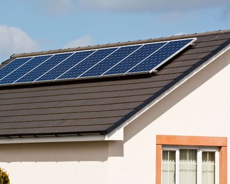 solar panels on a roof