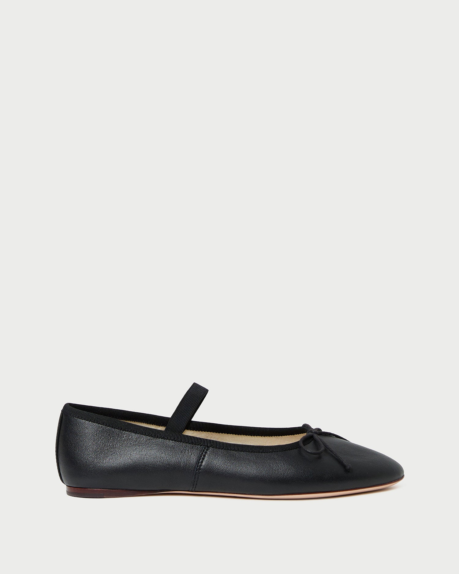 Leonie Black Leather Ballet Flat - Black Leather / 5