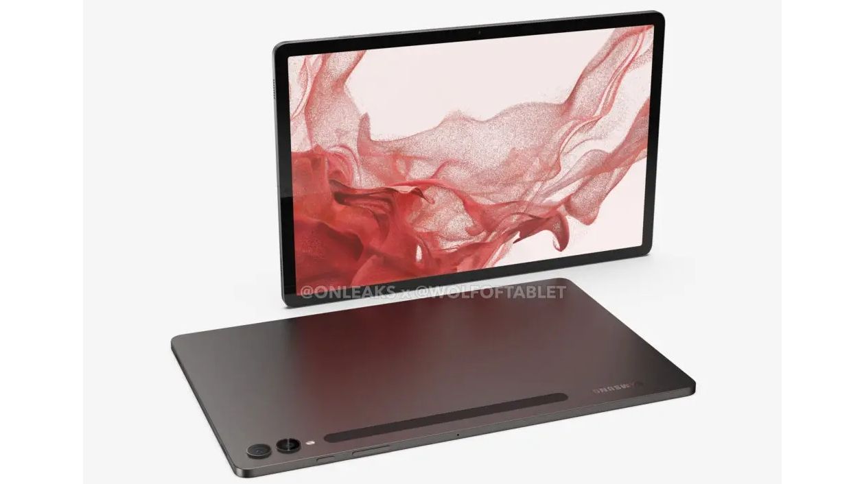 A leaked render of the Samsung Galaxy Tab S9 Plus