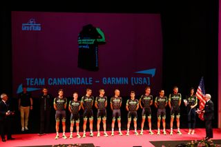 Cannondale-Garmin before the 2015 Tour of Italy