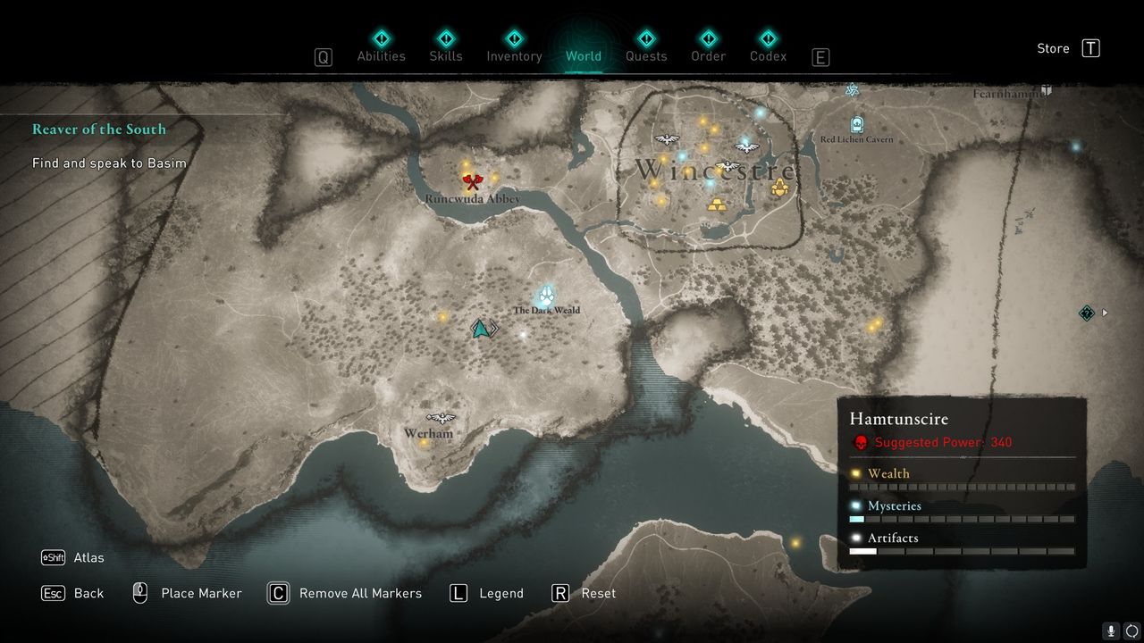 AC valhalla hamtunscire treasure hoard map location