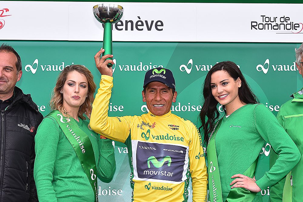 Nairo Quintana on the final Romandie podium.