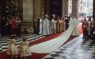 Charles, Prince of Wales, with his wife, Princess Diana (1961 - 1997), at St Paul's Cathedral, London, during their marriage ceremony.