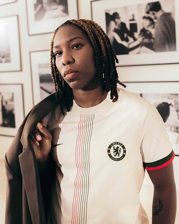 Stylistic and simplistic, Kadeisha Buchanan in Chelsea's new away kit for the 2025/26 campaign