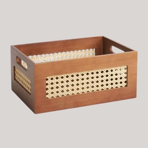 John Lewis, John Lewis Poly Rattan and Bamboo Open Top Storage Box