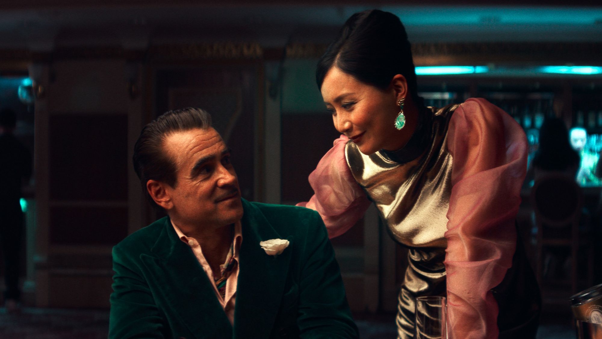 Colin Farrell and Fala Chen in Ballad of a Small Player