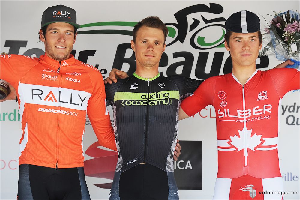 Tour de Beauce stage 4 pdouim: Pierrick Naud (from left), Mihkel Raim and Ben Perry