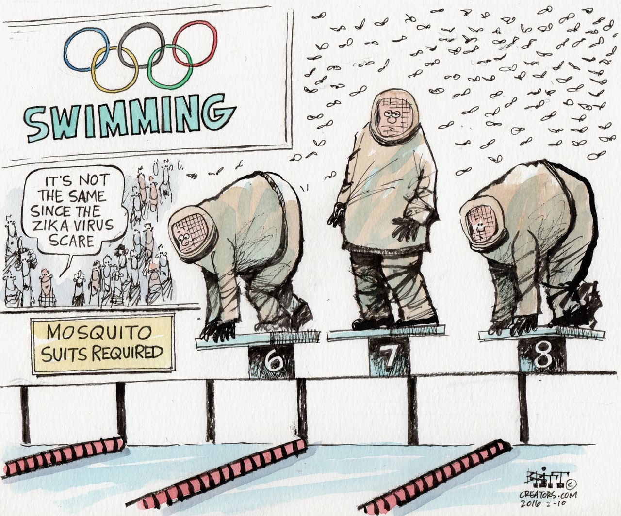 Editorial Cartoon U.S. Zika Olympics