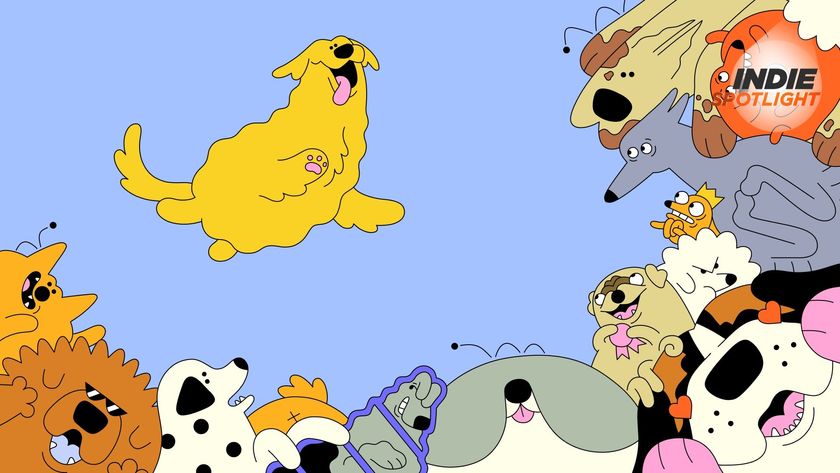 Dogpile key are showing various dog breeds and all shapes and sizes framing the image with the Indie Spotlight logo in the top right-hand corner