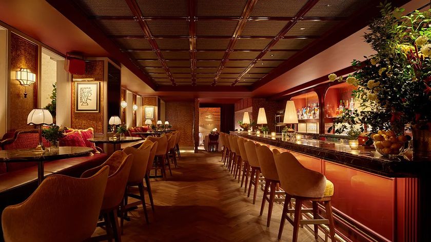 The dimly lit, elegant bar at Tao Group&#039;s Crane Club.