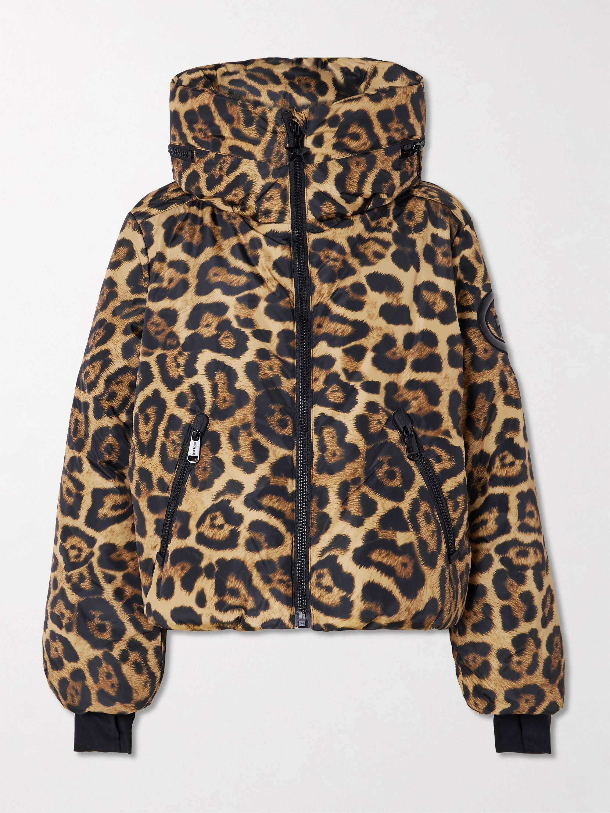 Pantera Leopard-Print Hooded Padded Recycled Down Ski Jacket