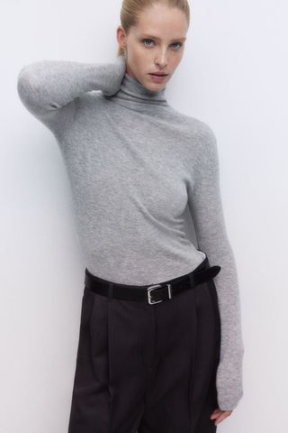 Cashmere-Blend Polo-Neck Jumper