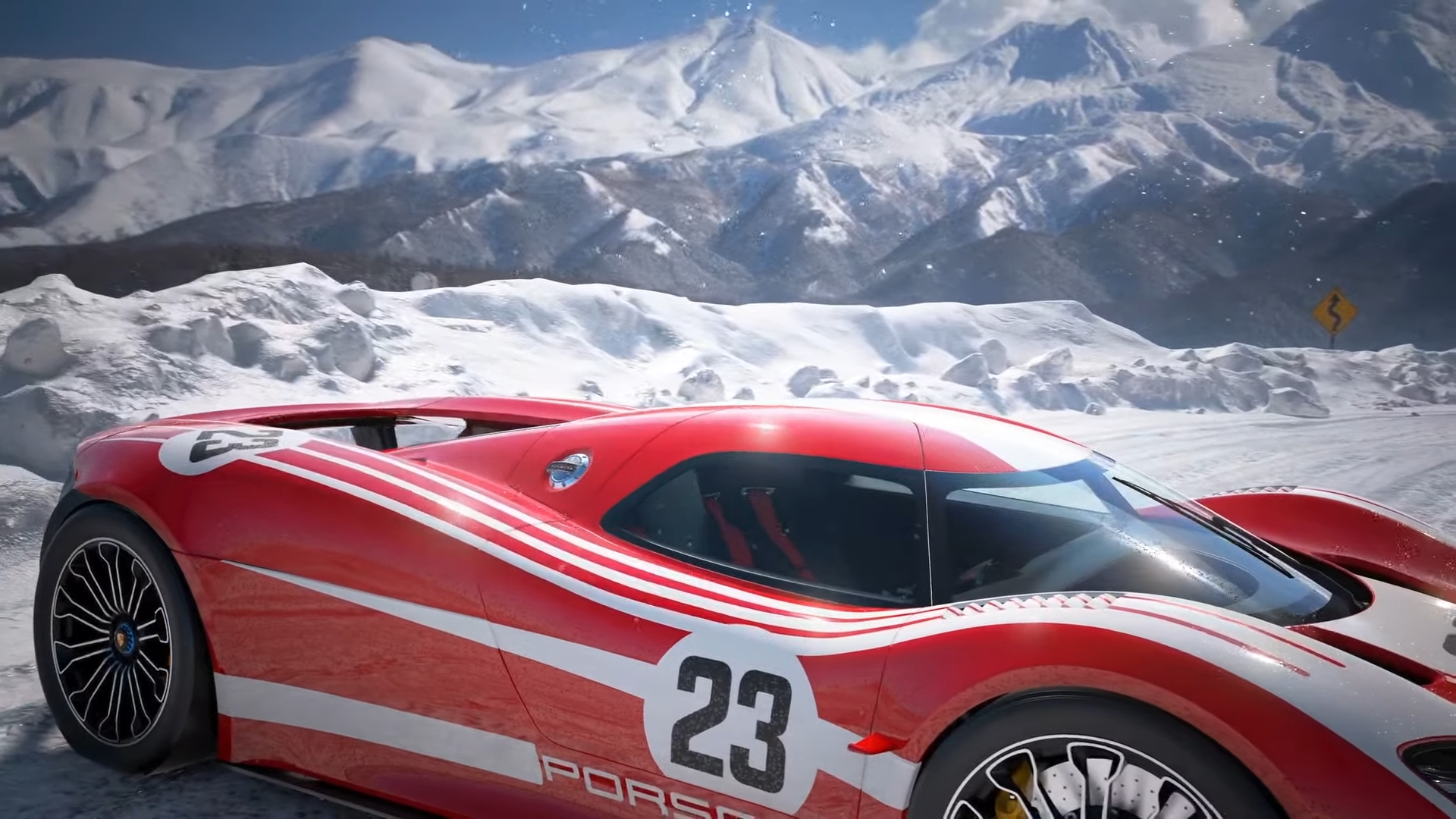 PlayStation Showcase Gran Turismo 7 car against mountain backdrop