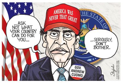 Political cartoon U.S. Gov. Andrew Cuomo America was never that great