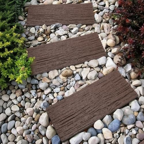 Sekcen 3 Pack Rubber Stepping Stones Outdoor Walkway Garden Recycled Paving Stones Pavers for Walkways
