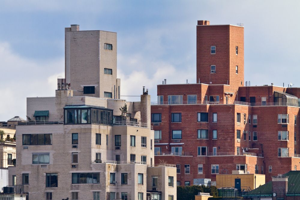 Apartment buildings in Manhattan, New York City. 