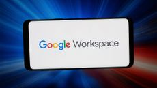 Google Workspace logo pictured on a smartphone screen.