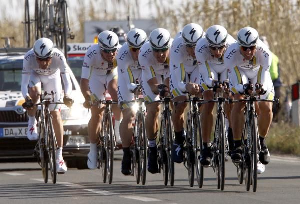 HTC-Highroad were lacking just a touch, and came in third behind Rabobank and Garmin-Cervelo