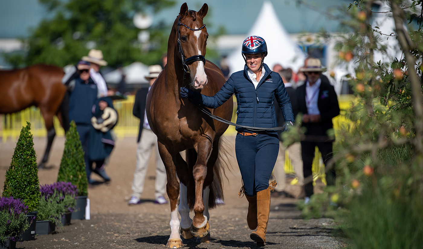 Britain&amp;rsquo;s Charlotte Dujardin presents Imhotep during the 2022 World Dressage Championships in Herning, Denmark.
