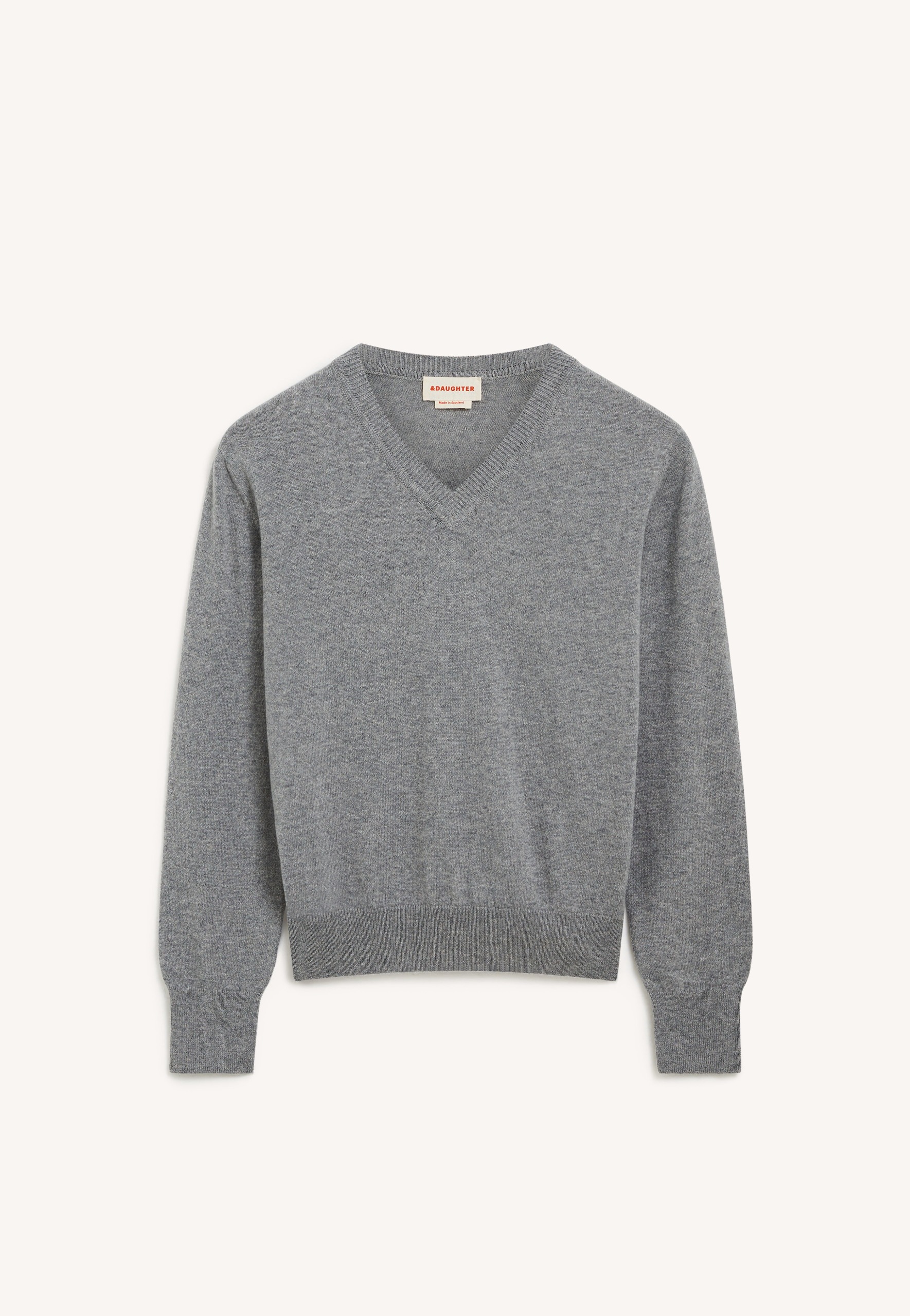 Skye Cashmere V-Neck in Soft Grey
