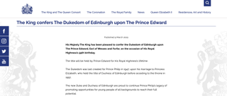 Prince Edward's dukedom announcement