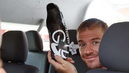 Australian Adam Hansen is certainly the only pro who hand makes his own carbon shoes. There's nothing lighter