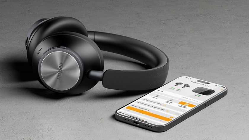 EarFun Wave Pro X headphones in black with smartphone app