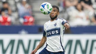 VANCOUVER, CANADA - MAY 28: Pedro Vite #45 of the Vancouver Whitecaps receives a pass during the MLS match between Vancouver Whitecaps FC and Minnesota United FC at BC Place Stadium on May 28, 2025 in Vancouver, British Columbia, Canada. (Photo by Rich Lam/Getty Images)