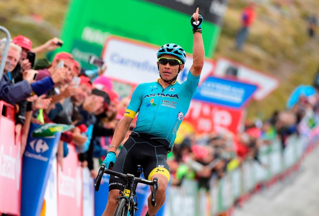 Miguel Angel Lopez wins stage 11 of the Vuelta a Espa&ntilde;a.