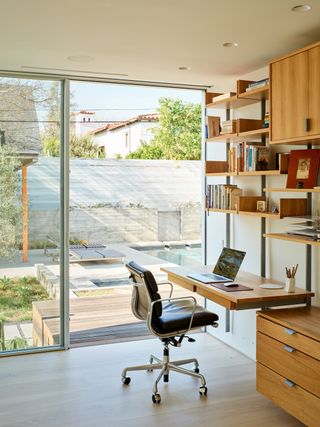 Study with a view at Centered Home in LA by Annie Barrett + Hye-Young Chung