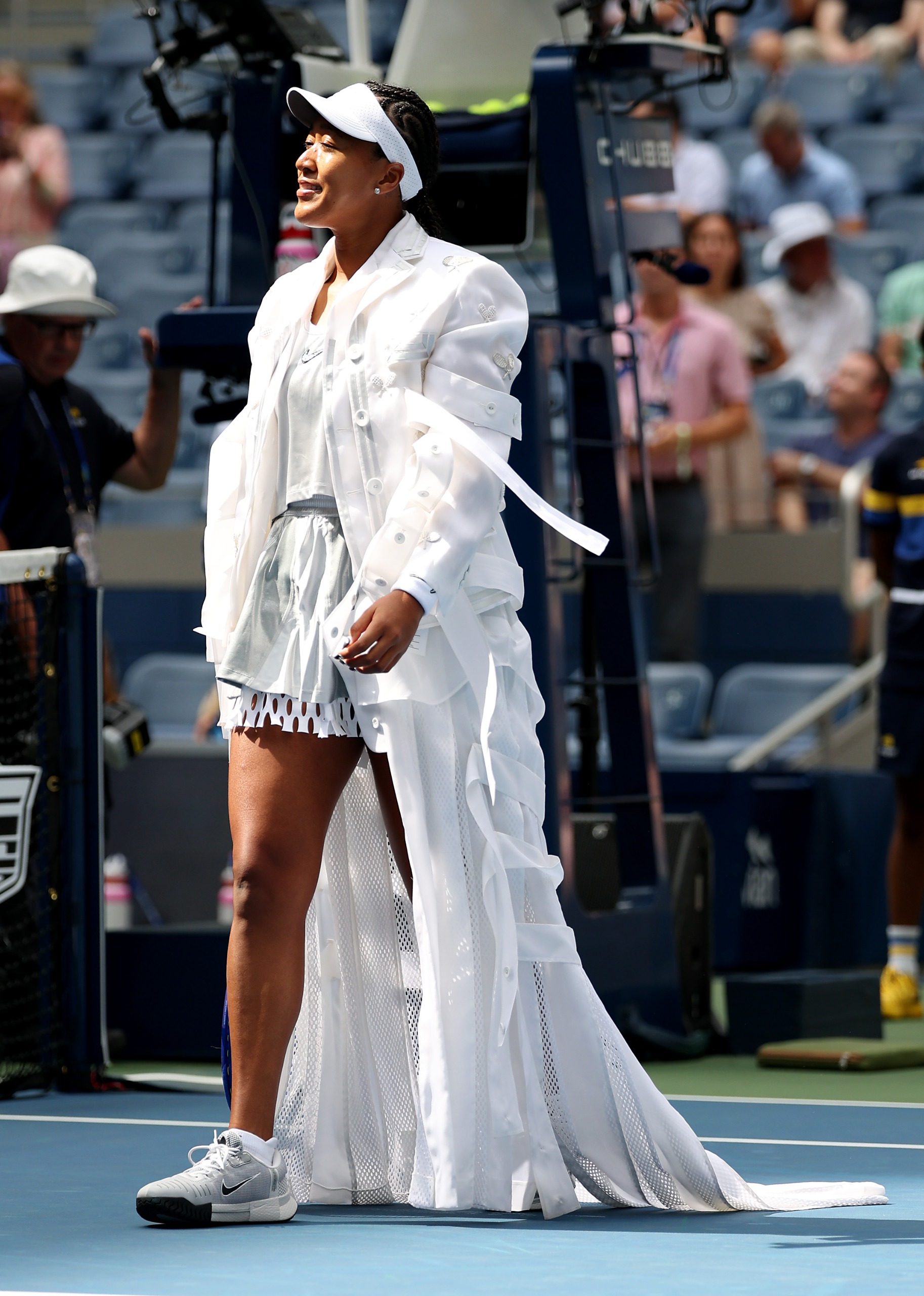 Naomi Osaka wore a Thom Browne outfit over her Nike tennis kit at the 2026 US Open